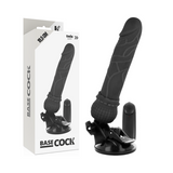 Basecock - Vibrador Realistico Control Remoto Negro 19.5 Cm -O- 4 Cm
