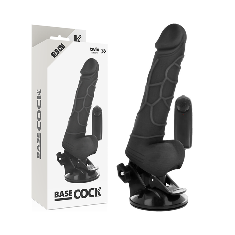 Basecock - Vibrador Realistico Control Remoto Negro 18.5 Cm -O- 4cm
