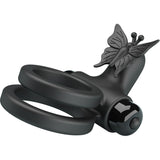 Pretty Love - Doble Anillo Vibrador Con Estimulador Negro