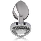 Intense - Plug Anal Metal Aluminio Corazón Blanco Talla S