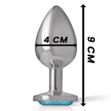 Intense - Plug Anal Metal Aluminio Corazón Azul Talla L