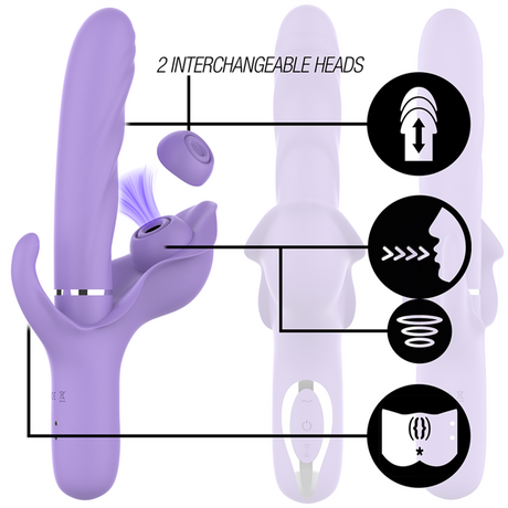 Intense - Billie Vibrador Multifunción Recargable Succionador Con Pulsador Morado