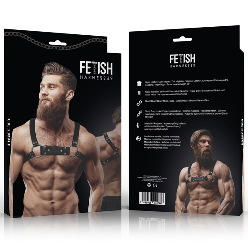 Fetish Submissive Attitude - Arnés Bulldog Ecopiel Pecho Hombre Talla M/L