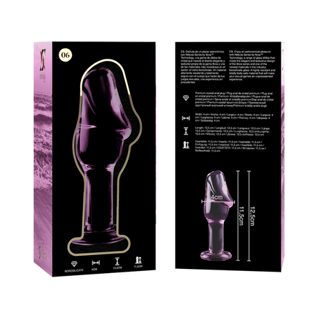 Nebula Series By Ibiza - Modelo 6 Plug Cristal Rosa 12.5 Cm -o- 4 Cm