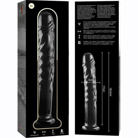Nebula Series By Ibiza - Modelo 16 Dildo Cristal Transparente 18.5 Cm -o- 3 Cm