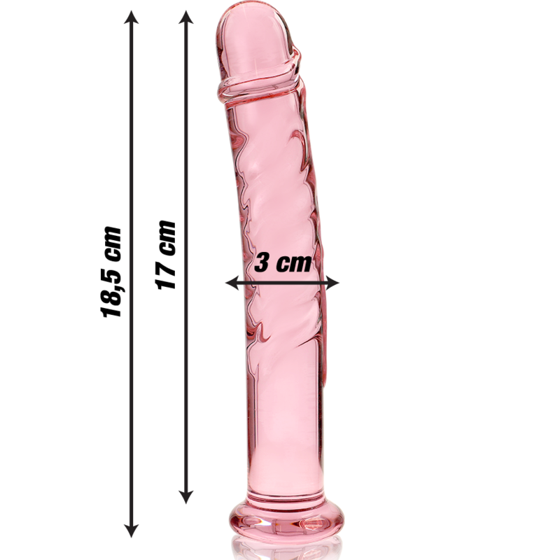 Nebula Series By Ibiza - Modelo 16 Dildo Cristal Rosa 18.5 Cm -o- 3 Cm