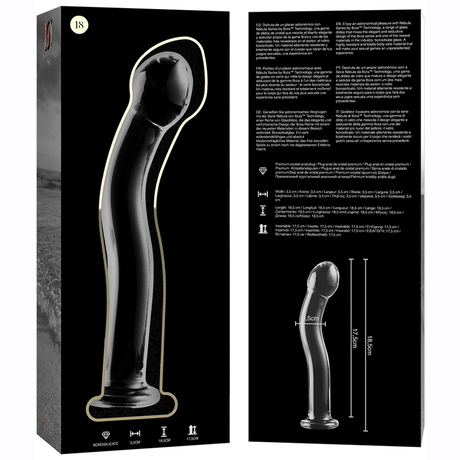 Nebula Series By Ibiza - Modelo 18 Dildo Cristal Transparente 18.5 Cm -o- 3.5 Cm