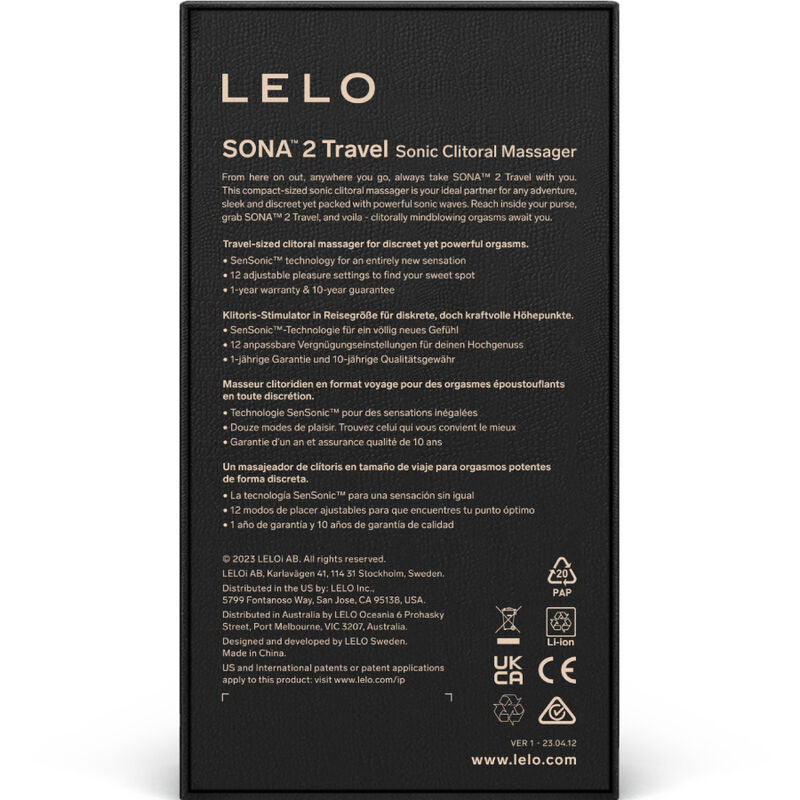 Lelo - Sona 2 Travel Masajeador Sónico De Clítoris Morado