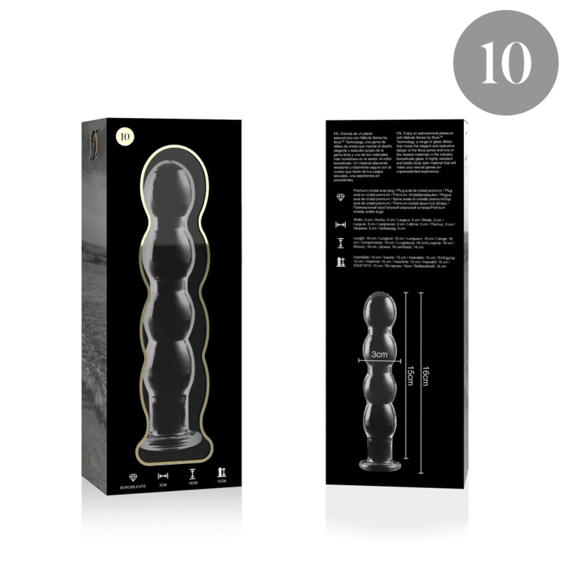 Nebula Series By Ibiza - Modelo 10 Dildo Cristal Transparente 16.5 Cm -o- 3.5 Cm