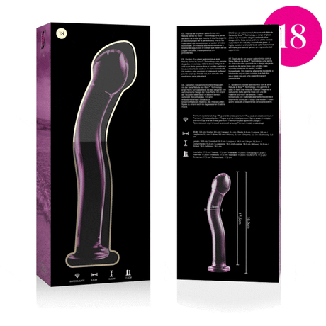 Nebula Series By Ibiza - Modelo 18 Dildo Cristal Rosa 18.5 Cm -o- 3.5 Cm
