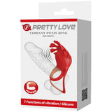 Pretty Love - Ruben Anillo Vibrador 7 Vibraciones Silicona Rojo