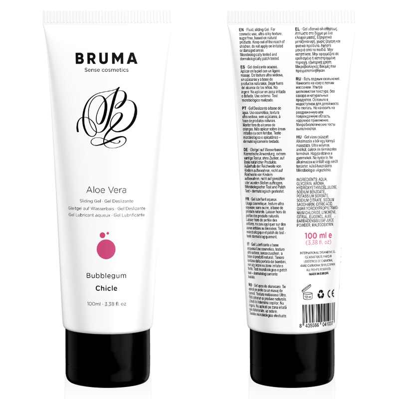 Bruma - Gel Deslizante Con Aloe Vera Sabor A Chicle 100 Ml