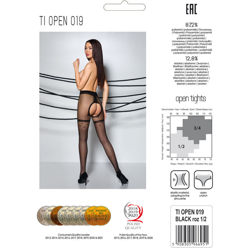 Passion - Tiopen 019 Medias Negro 3/4 20 Den