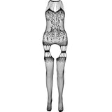 Passion - Bs095 Bodystocking Negro Talla Unica