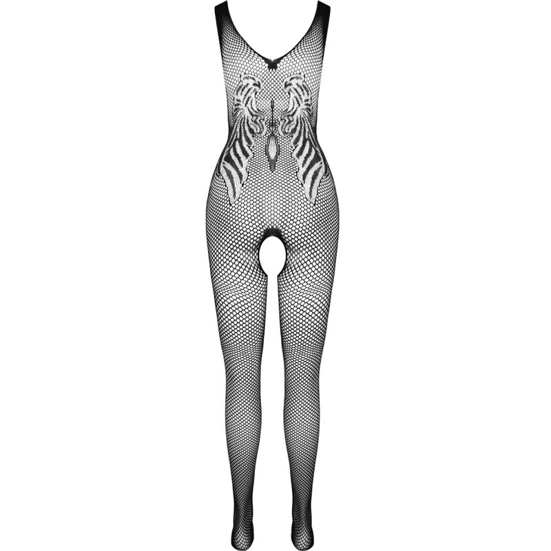 Passion - Bs098 Bodystocking Negro Talla Unica