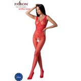 Passion - Bs098 Bodystocking Rojo Talla Unica