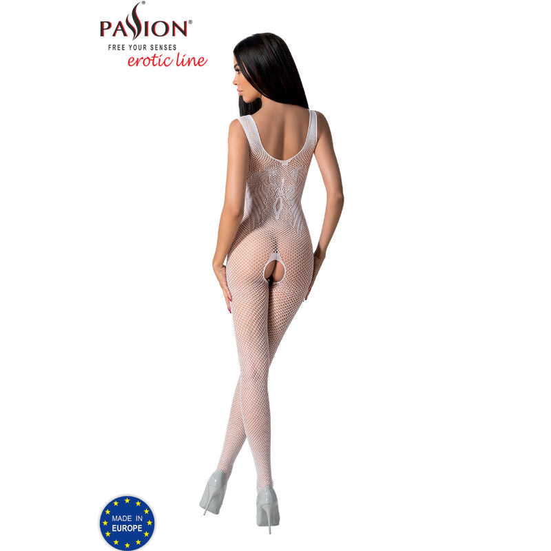 Passion - Bs098 Bodystocking Blanco Talla Unica