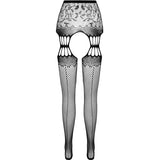 Passion - S027 Medias Con Liguero Negro Talla Unica