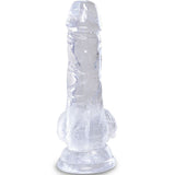 King Cock - Clear Pene Realistico Con Testiculos 10.1 Cm Transparente