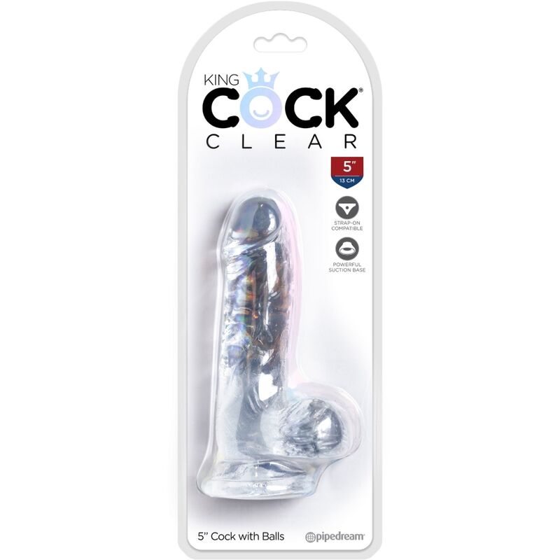 King Cock - Clear Pene Realistico Con Testiculos 10.1 Cm Transparente