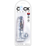 King Cock - Clear Pene Realistico Con Testiculos 10.1 Cm Transparente