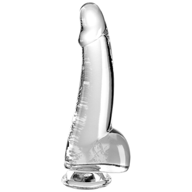 Dildo Con Testiculos King Cock Clear  15.2 Cm Transparente
