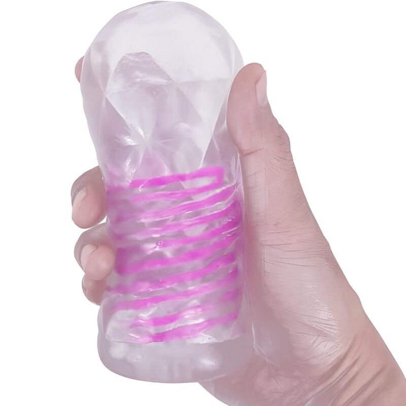 Pretty Love - Masturbador Masculino Fantasy Espiral Interna Y Bolas Transparente