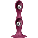Satisfyer - Double Ball-R Dildo Silicona Granate