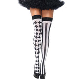 Leg Avenue Calcetines Altos Arlequin Negro/Blanco