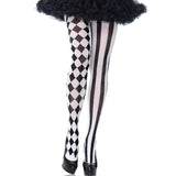 Leg Avenue - Medias Arlequin Negro/Blanco