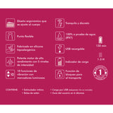 Shunga - Expositor 6 Masajeadores Intimos Fucsia