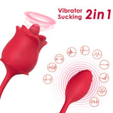 Armony - Rosa 2 En 1 Estimulador Succión & Vibrador 10 Modos Con Cola Rojo