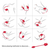 Armony - Rosa 2 En 1 Estimulador Succión & Vibrador 10 Modos Con Cola Rojo