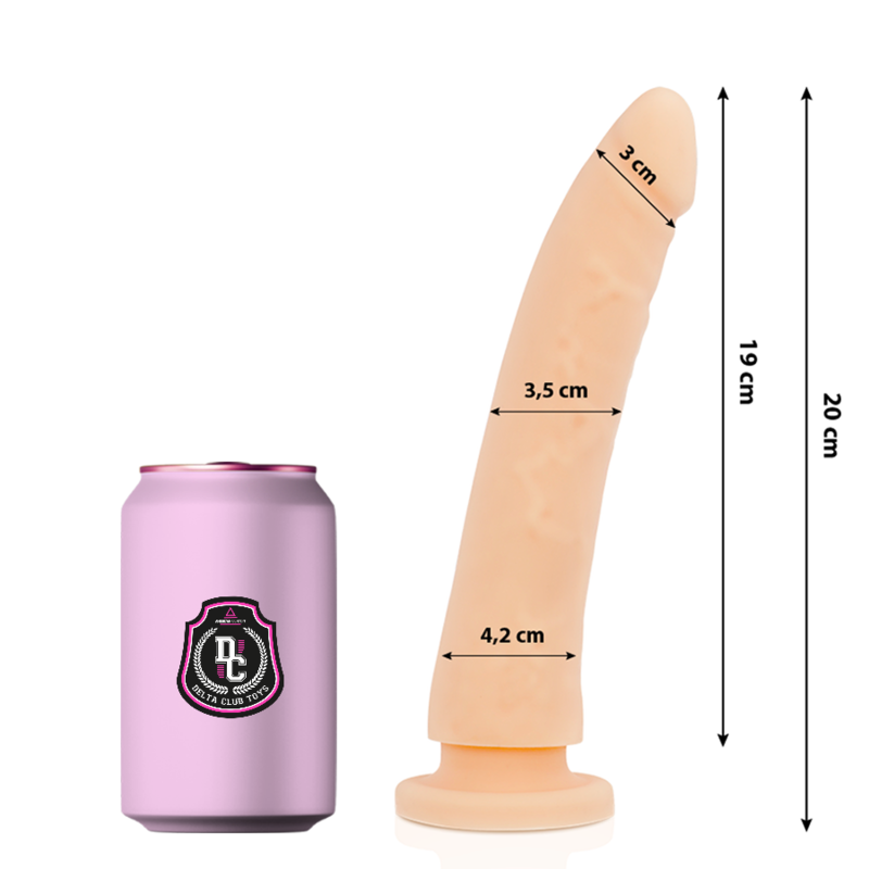 Delta Club - Toys Dildo Natural Silicona Medica 20 Cm -O- 4 Cm
