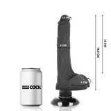 Basecock - Vibrador Realistico 2-1 Negro 18.5 Cm -O- 4 Cm