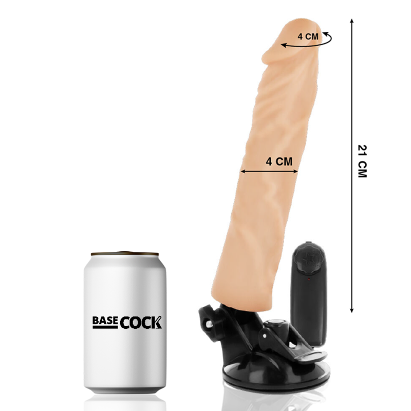 Basecock - Vibrador Realistico Control Remoto Natural 21 Cm -O- 4 Cm