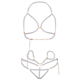 Leg Avenue - Set Sujetador Muñequeras & Tanga Perla