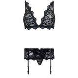 Livco Corsetti Fashion - Belita Lc 90231 Sujetador + Panty + Liguero Negro S/M
