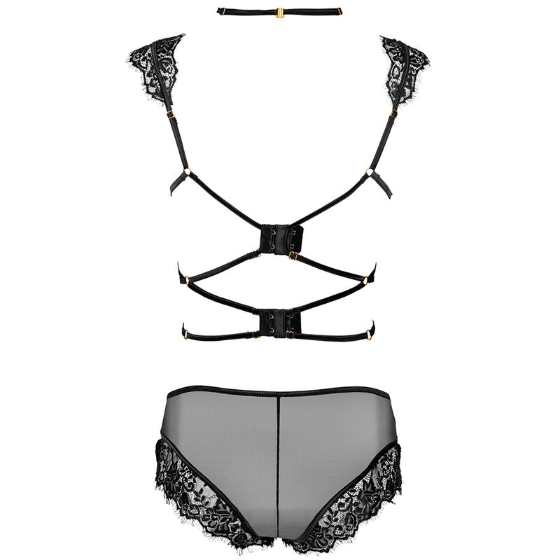 Livco Corsetti Fashion - Palmenom Lc 90614 Sujetador + Panty Negro L/Xl