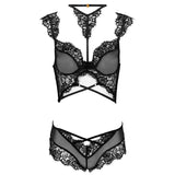 Livco Corsetti Fashion - Palmenom Lc 90614 Sujetador + Panty Negro L/Xl