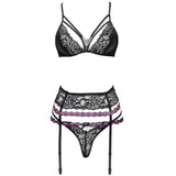 Livco Corsetti Fashion - Snehana Lc 90443 Sujetador + Liguero + Panty Negro L/xl