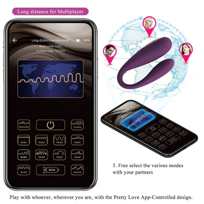 Pretty Love  August Vibrador Doble Placer Global Remote