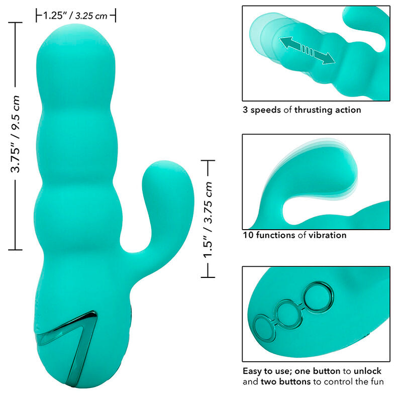 Calexotics - Del Mar Diva Vibrador Rabbit Verde Agua By California Dreaming