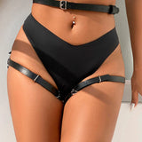 Subblime - Arnés Cintura Y Piernas Cuero Negro Talla Única