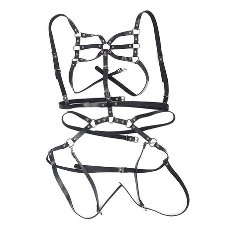 Subblime - Arnés De Cuerpo Correas Ajustable Cuero Negro Talla Única