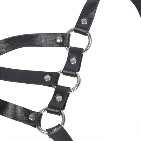 Subblime - Arnés De Cuerpo Correas Ajustable Cuero Negro Talla Única