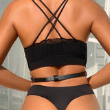 Subblime - Arnés De Pecho Cadenas Cuero Negro Talla Única