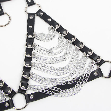 Subblime - Arnés Sujetador Y Collar Con Cadenas Talla Única