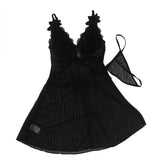 Subblime - Babydoll Tela De Tul Detalle Encaje Y Flor Negro L/Xl