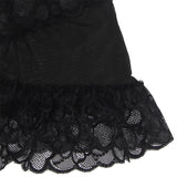 Subblime - Babydoll Con Tirantes Ajustables Y Estampado Floral De Encaje Transparente Negro L/Xl